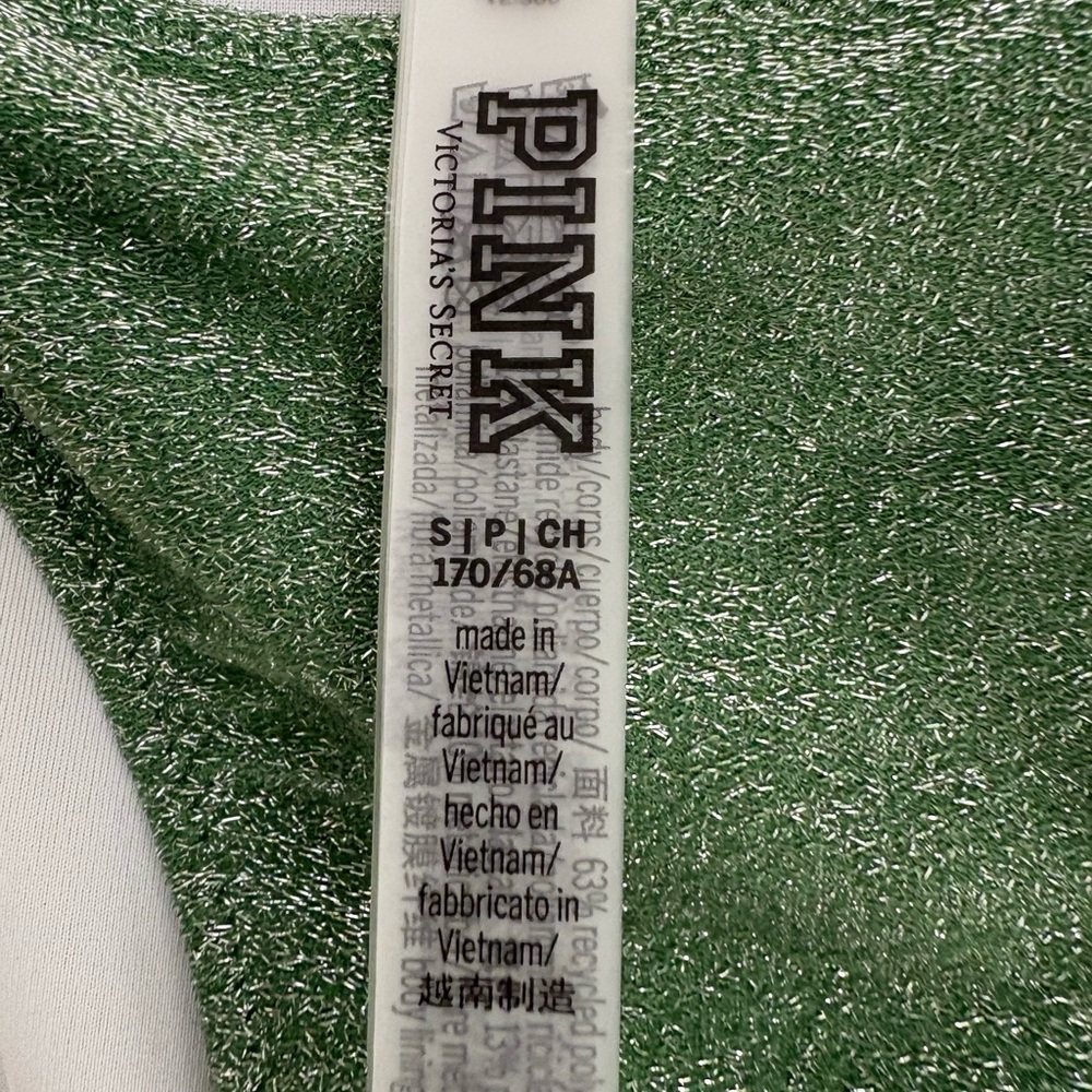 PINK Victoria's Secret Green Shimmer Bikini Bottom - Picture 5 of 6